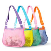 YCFUN Beach Toy Mesh Beach Bags Kids Shell Collecting Bag Sand Toy Seashell Bag for Kids with Adjustable Carrying Straps Sand toys Beach Toys Swimming Accessories for Boys and Girls (4 Pack)